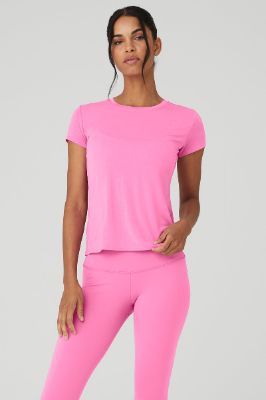 All Day Short Sleeve - Paradise Pink sold by Alo Yoga