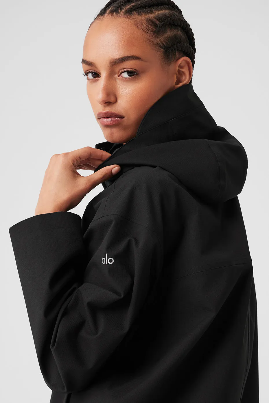 Rain Or Shine Long Coat - Black sold by Alo Yoga product image thumbnail 4