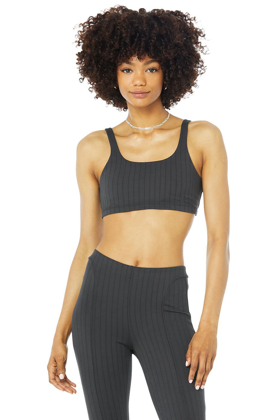 Pinstripe Bra & High-Waist Pinstripe Zip It Flare Legging Set sold by Alo Yoga product image thumbnail 4