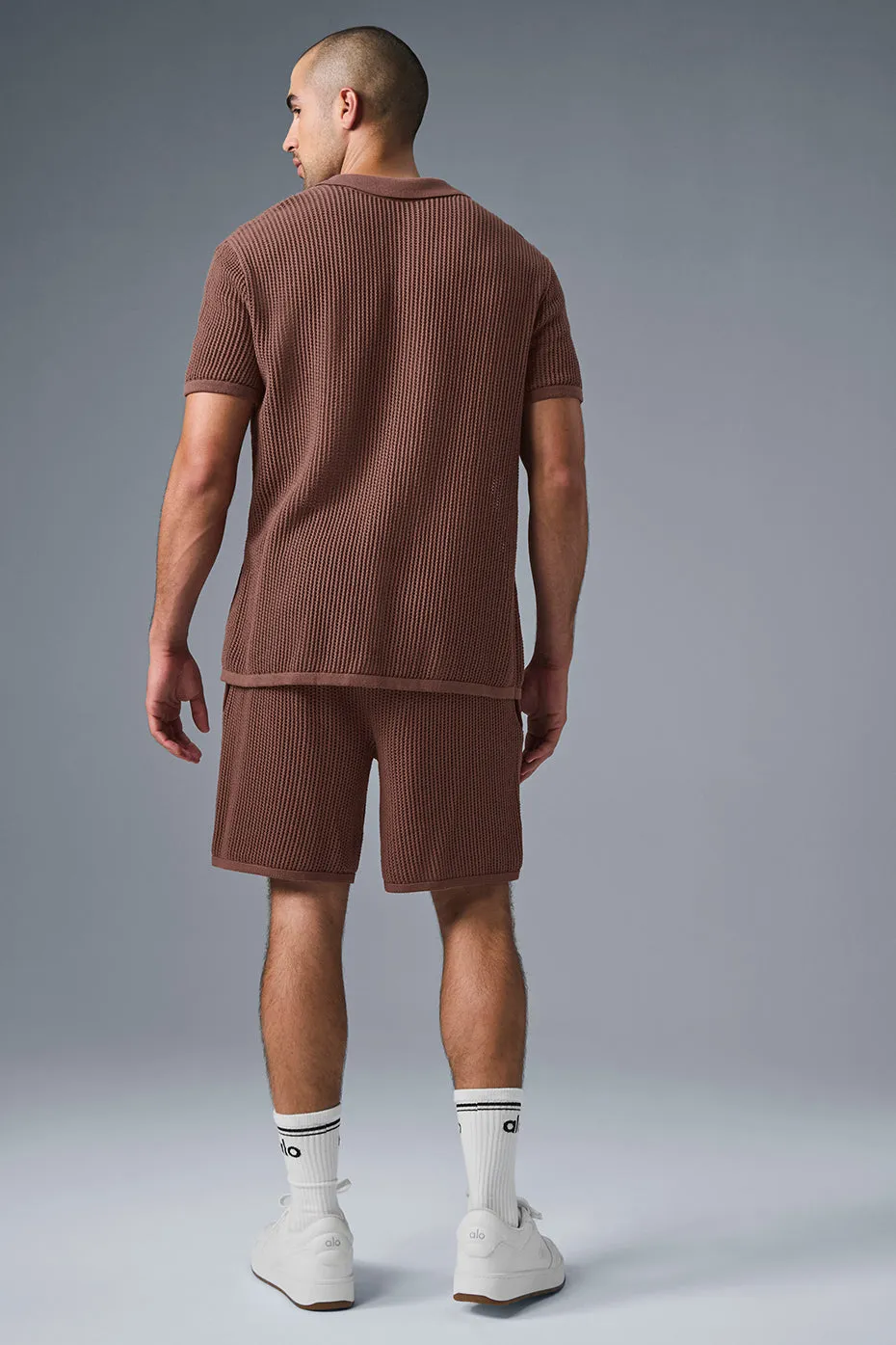 Open-Knit Polo - Chestnut sold by Alo Yoga product image thumbnail 2