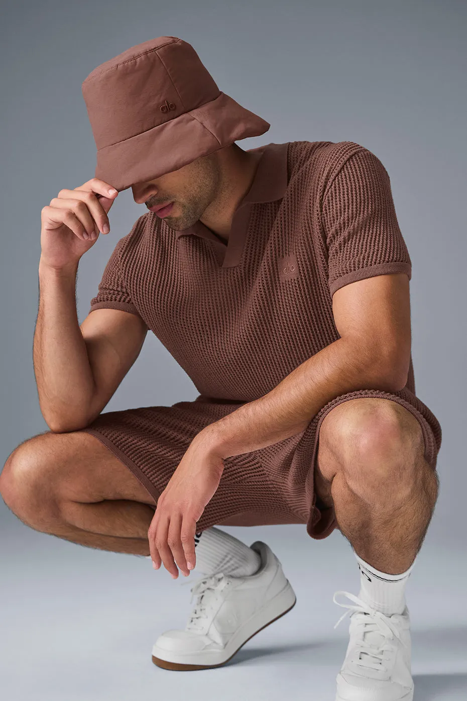 Open-Knit Polo - Chestnut sold by Alo Yoga product image thumbnail 5