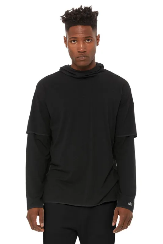 2-In-1 Pullover Hoodie - Black sold by Alo Yoga