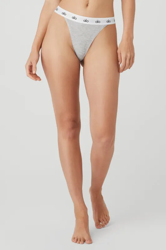 Icon French Cut Thong - Athletic Heather Grey sold by Alo Yoga