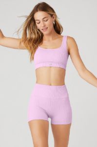 Seamless Cable Knit Bra - Sugarplum Pink | Parallel