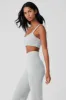 Cashmere Plush Waffle V-Neck Bra - Athletic Heather Grey sold by Alo Yoga