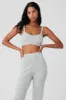Cashmere Plush Waffle V-Neck Bra - Athletic Heather Grey sold by Alo Yoga