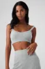 Cashmere Plush Waffle V-Neck Bra - Athletic Heather Grey sold by Alo Yoga
