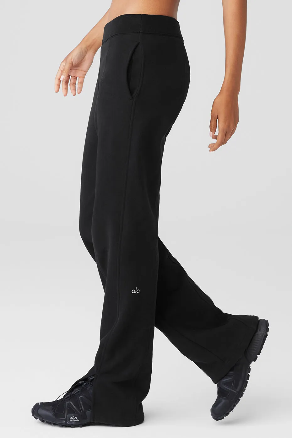 High-Waist Free Time Straight Leg Sweatpant - Black sold by Alo Yoga product image thumbnail 3