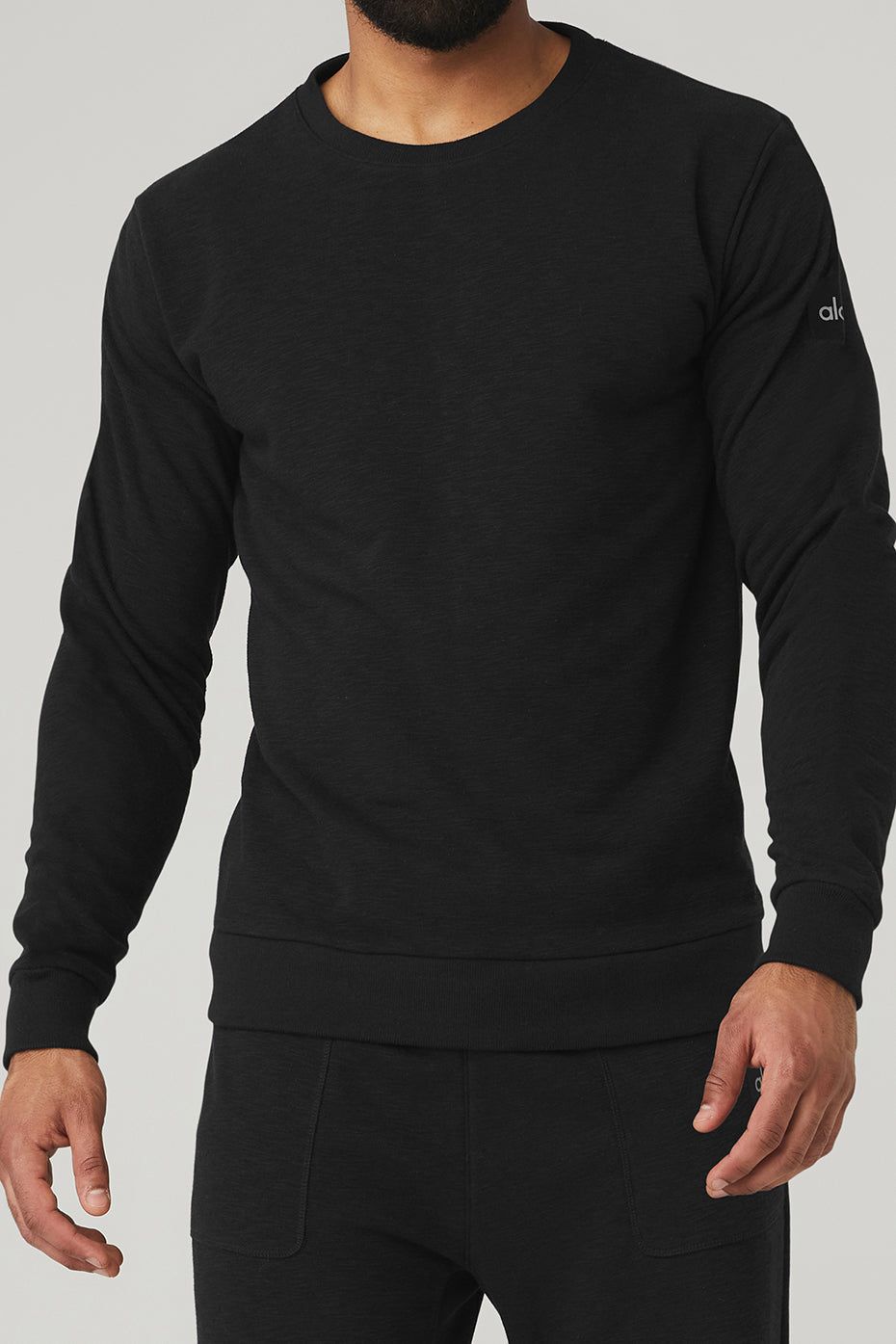 Qualifier Crewneck - Black Slub sold by Alo Yoga product image thumbnail 4