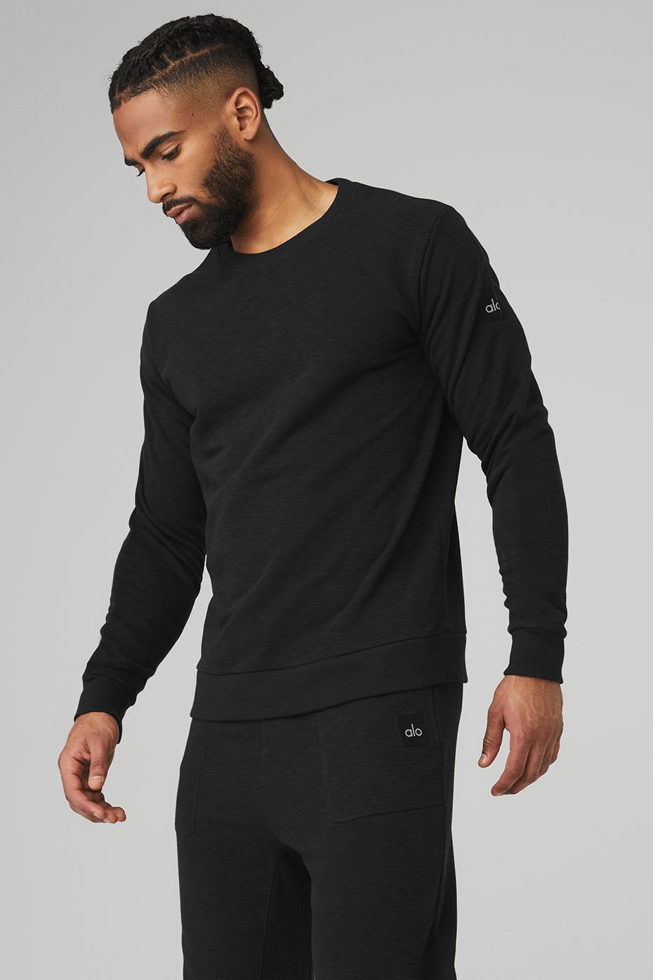 Qualifier Crewneck - Black Slub sold by Alo Yoga product image thumbnail 3