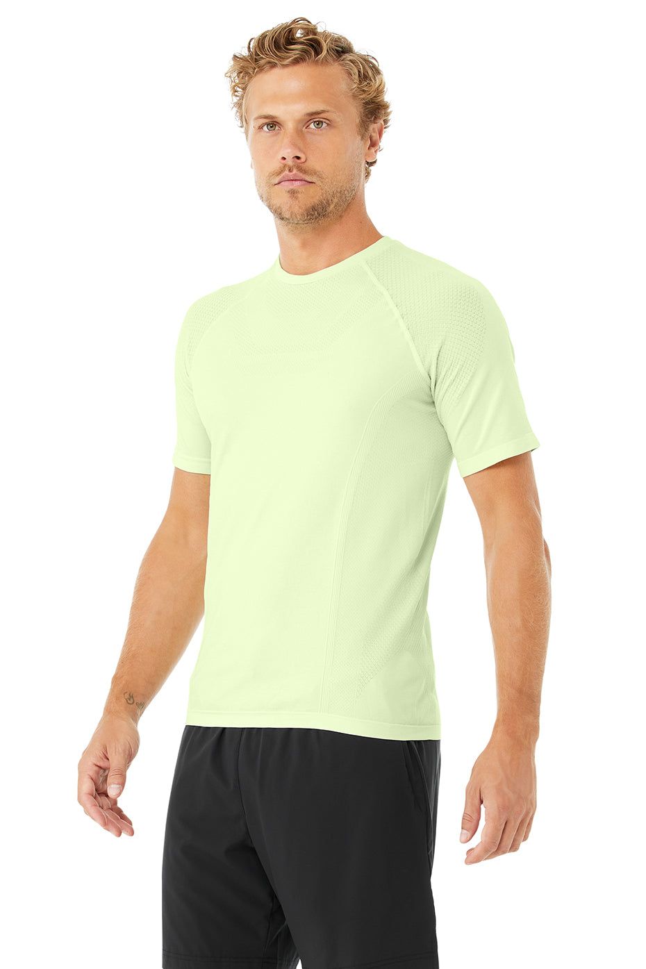 Amplify Seamless Short Sleeve Tee - Limelight sold by Alo Yoga product image thumbnail 2