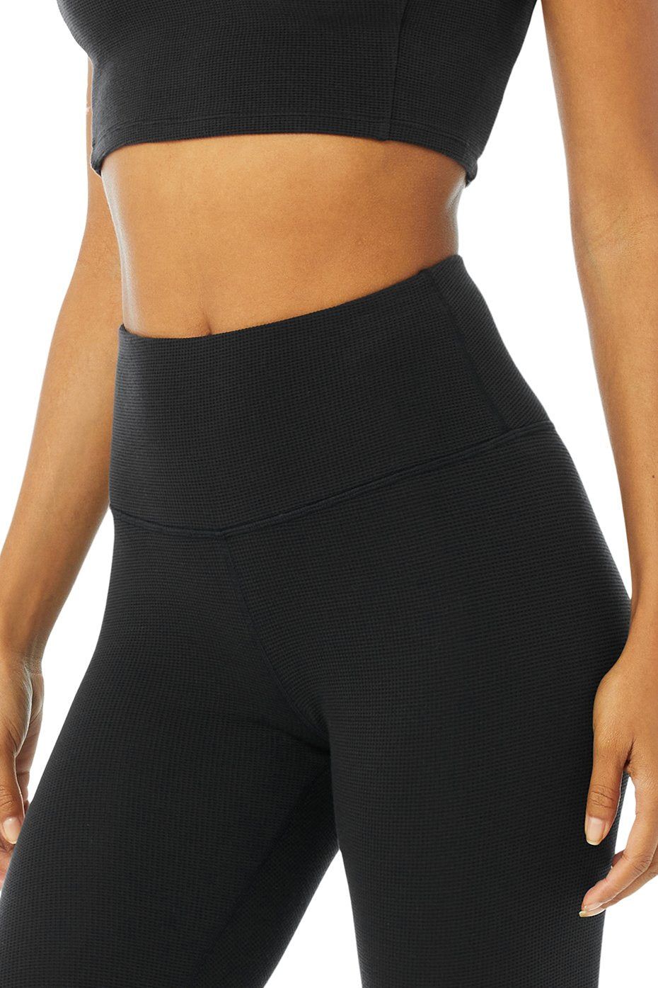 High-Waist Micro Waffle LowKey Legging - Black sold by Alo Yoga product image thumbnail 4