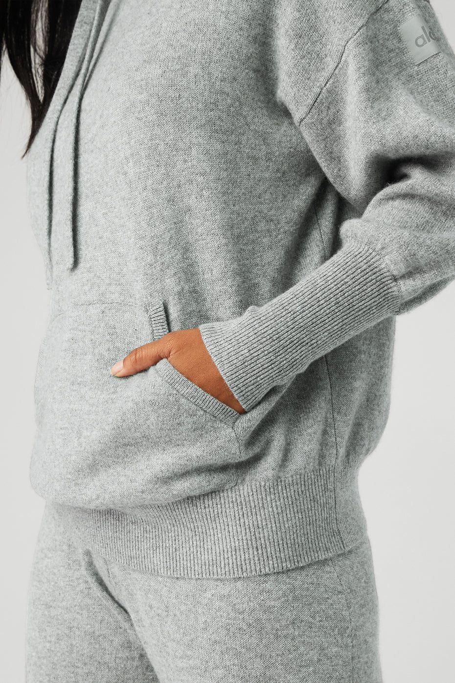 Cashmere Jet Set Hoodie & Cashmere High-Waist Jet Set Wide Leg Pant Set - Dove Grey Heather sold by Alo Yoga product image thumbnail 4