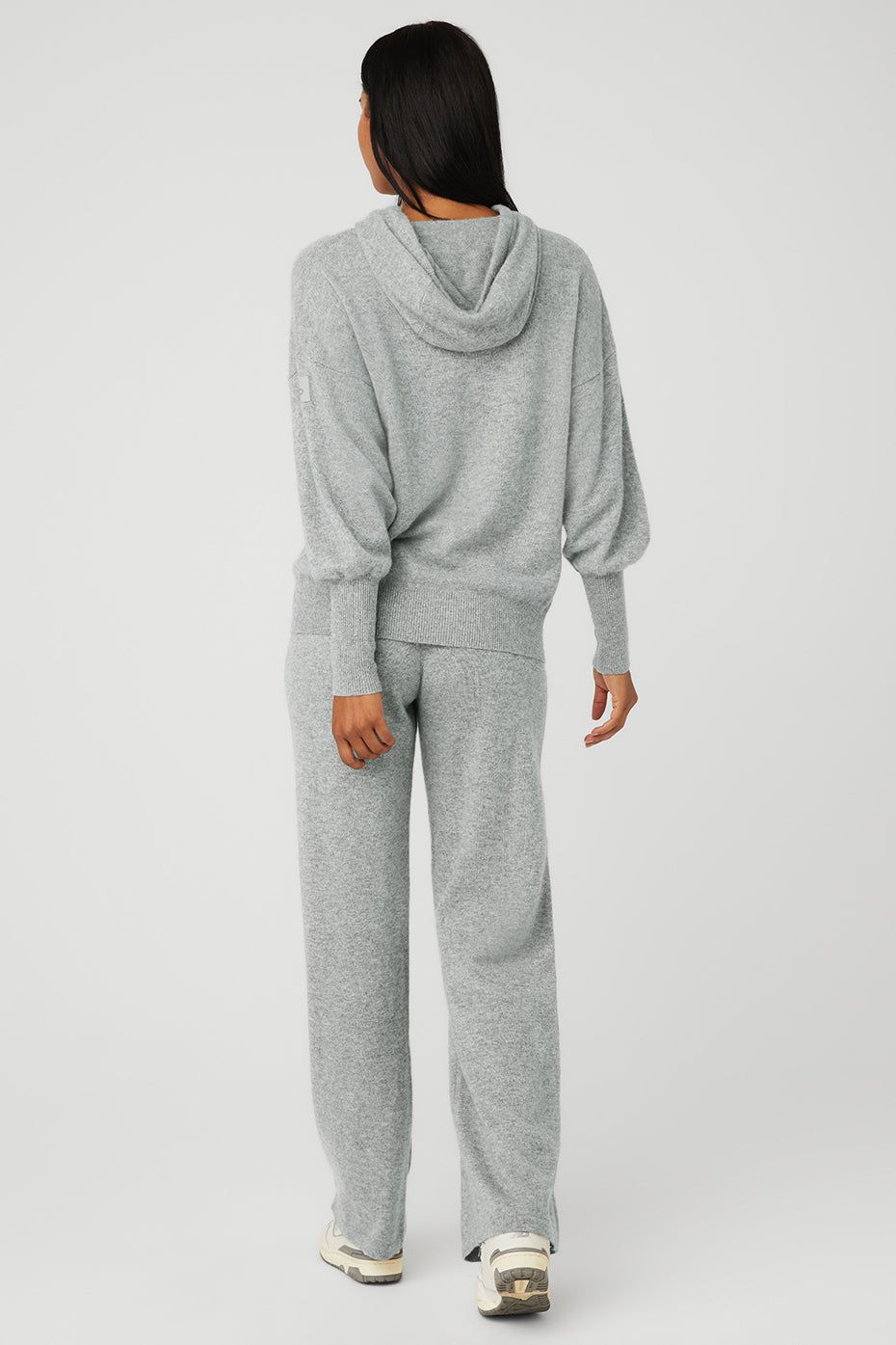 Cashmere Jet Set Hoodie & Cashmere High-Waist Jet Set Wide Leg Pant Set - Dove Grey Heather sold by Alo Yoga product image thumbnail 3