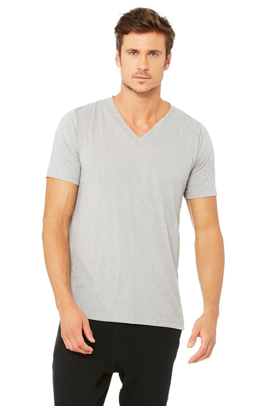Triumph V-Neck Tee - Athletic Grey Suede Triblend sold by Alo Yoga product image thumbnail 4