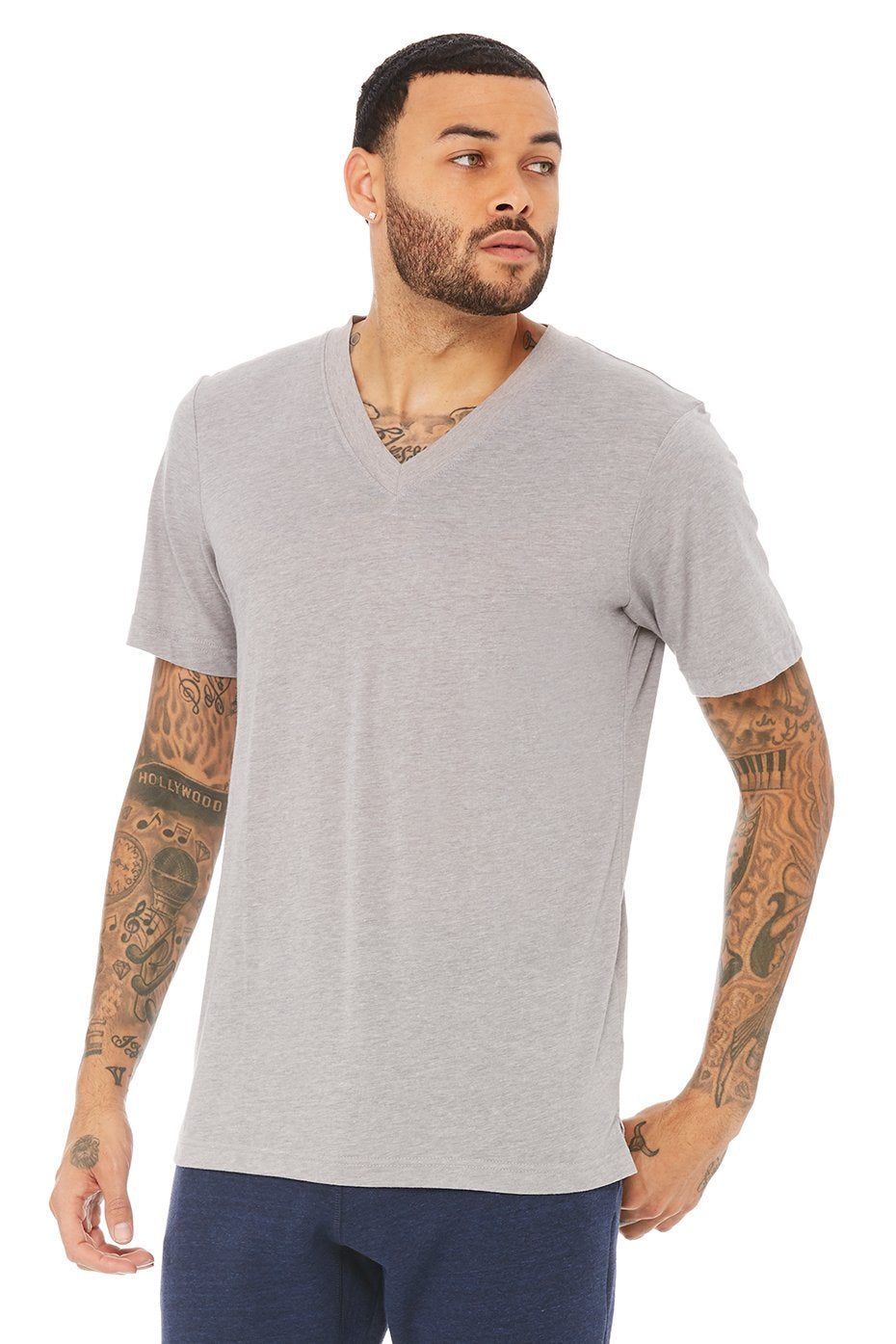 Triumph V-Neck Tee - Athletic Grey Suede Triblend sold by Alo Yoga product image thumbnail 2