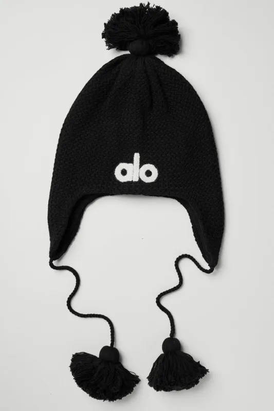 Cool Skies Earflap Beanie - Black sold by Alo Yoga