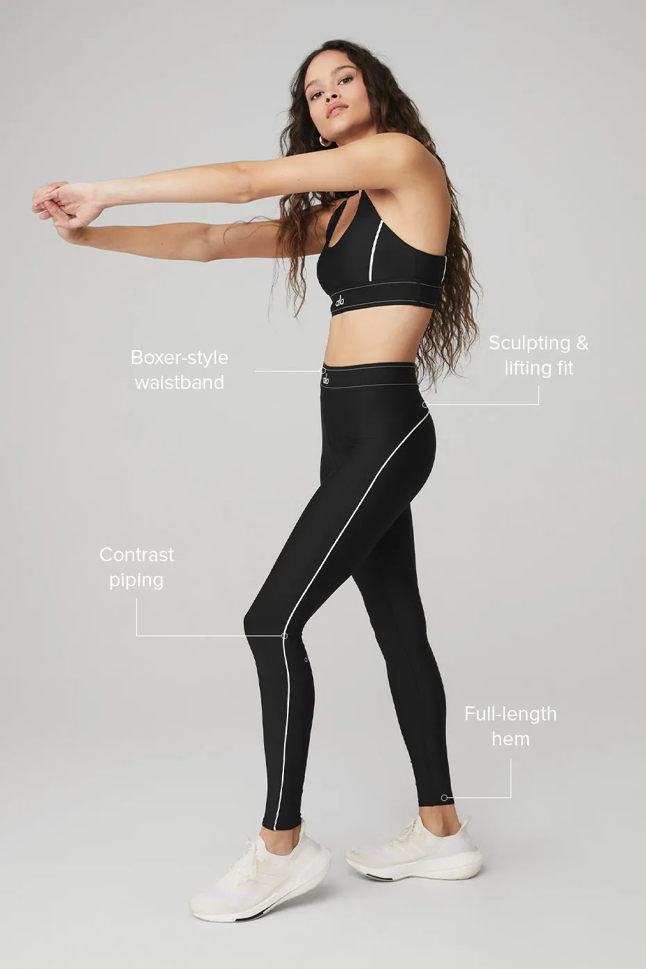 Airlift High-Waist Suit Up Legging - Black/White sold by Alo Yoga product image thumbnail 2