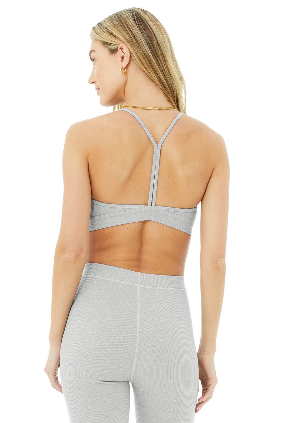 Ribbed Blissful Bra - Dove Grey Heather sold by Alo Yoga product image thumbnail 3
