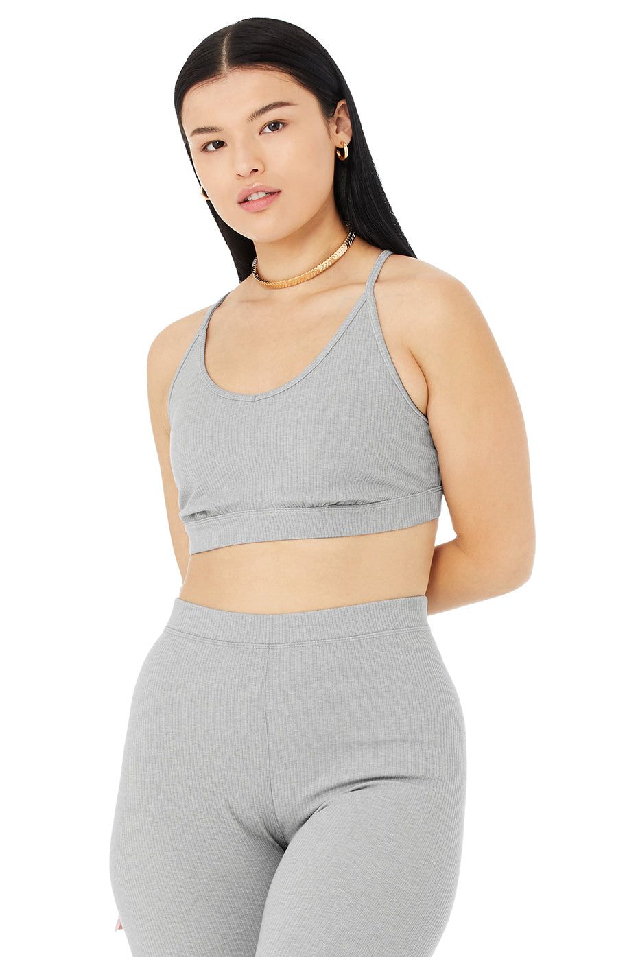 Ribbed Blissful Bra - Dove Grey Heather sold by Alo Yoga product image thumbnail 7