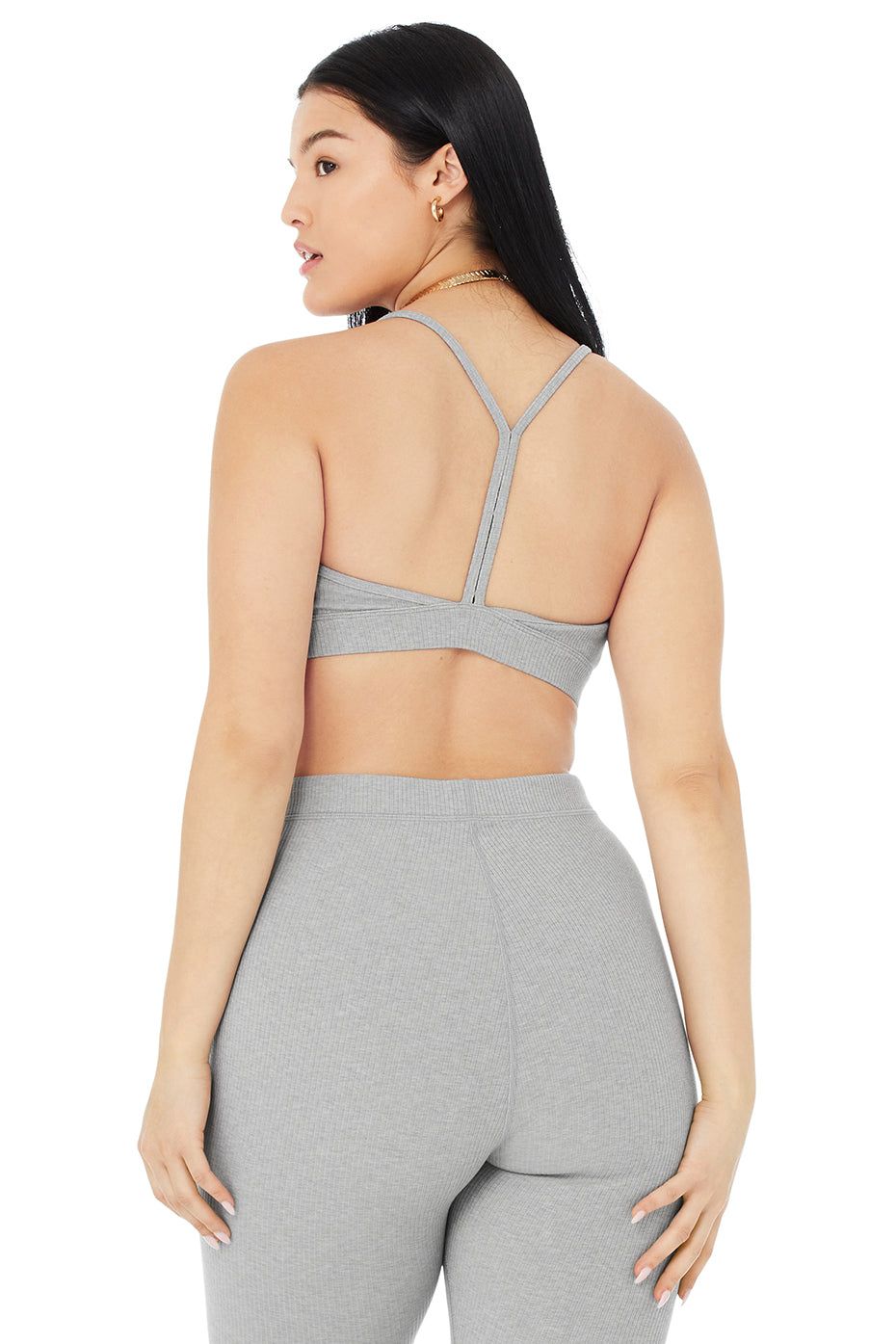Ribbed Blissful Bra - Dove Grey Heather sold by Alo Yoga product image thumbnail 9