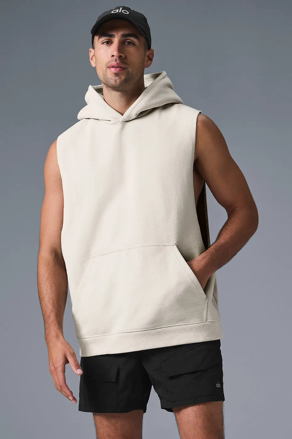 Renown Sleeveless Hoodie - Bone sold by Alo Yoga