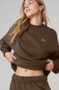 Accolade Crew Neck Pullover & Accolade Sweatpant Set - Espresso sold by Alo Yoga