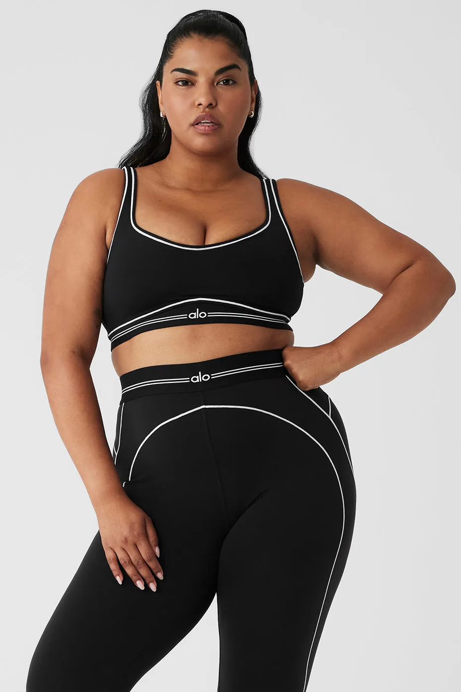 Airbrush Heart Throb Bra - Black/White sold by Alo Yoga product image thumbnail 5
