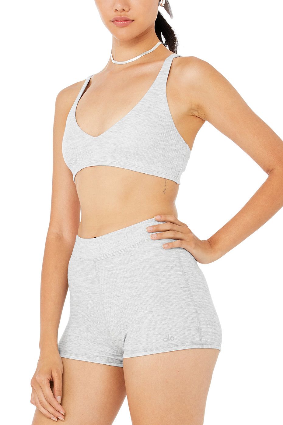 Micro Waffle Pleasant Boyshort - Athletic Heather Grey sold by Alo Yoga product image thumbnail 4