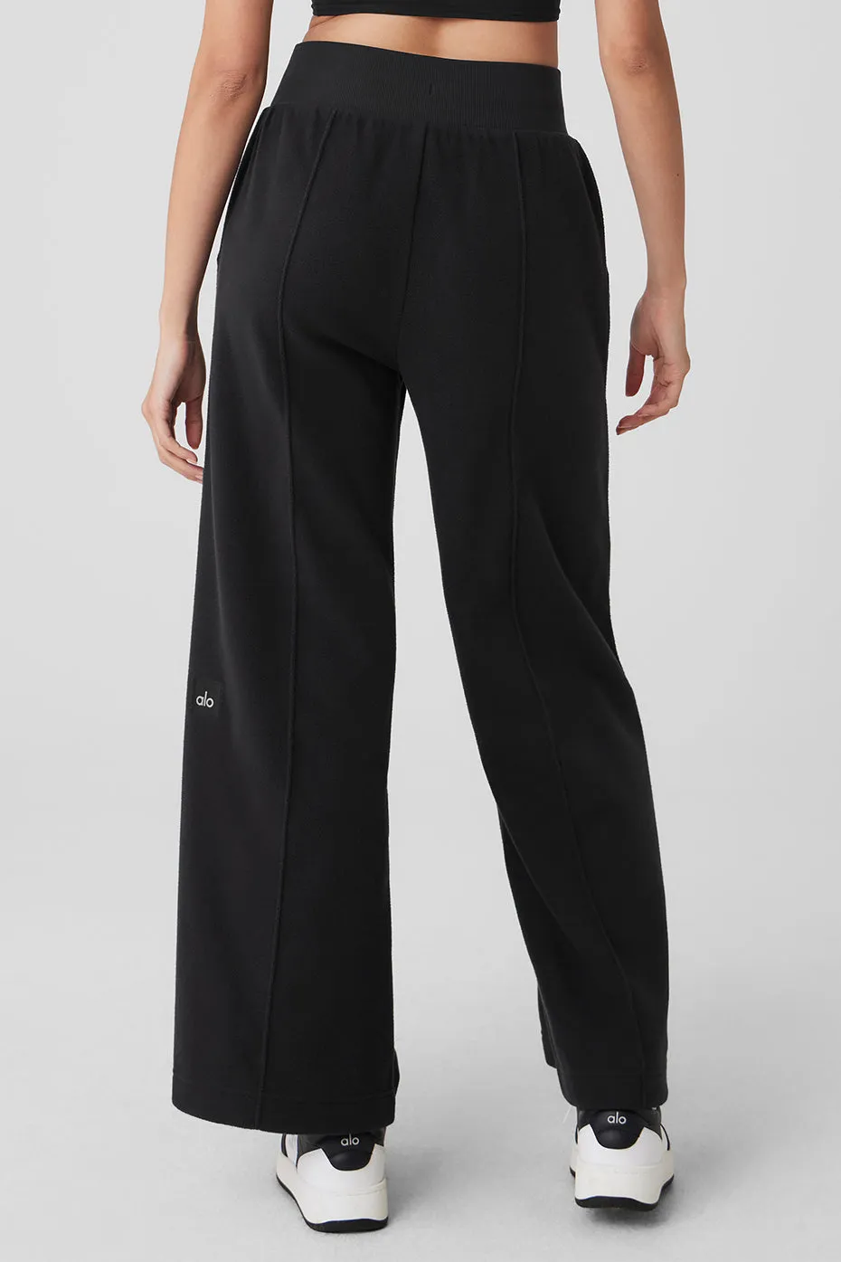 Polar Fleece High-Waist Snowdrift Wide Leg Pant - Black sold by Alo Yoga product image thumbnail 2
