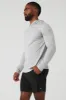 Conquer Reform Long Sleeve With Hood - Athletic Heather Grey sold by Alo Yoga