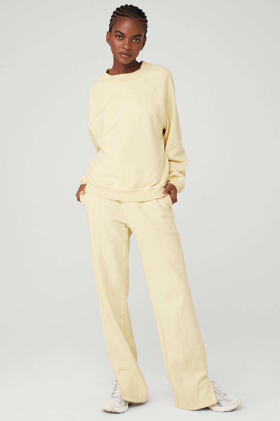 Heavy Weight Free Time Crew Neck Pullover & High-Waist Free Time Straight Leg Sweatpant Set sold by Alo Yoga product image thumbnail 5