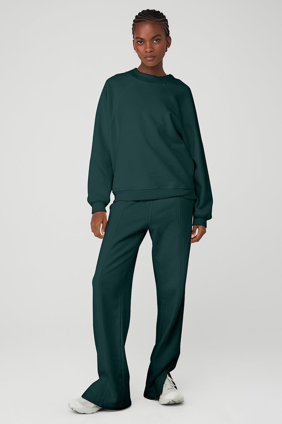 Heavy Weight Free Time Crew Neck Pullover & High-Waist Free Time Straight Leg Sweatpant Set sold by Alo Yoga product image thumbnail 17