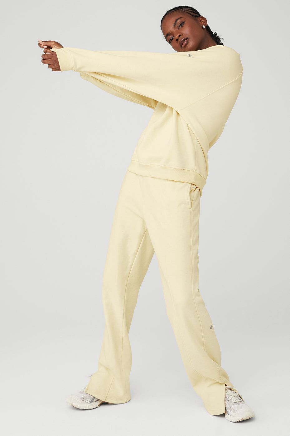 Heavy Weight Free Time Crew Neck Pullover & High-Waist Free Time Straight Leg Sweatpant Set sold by Alo Yoga product image thumbnail 7