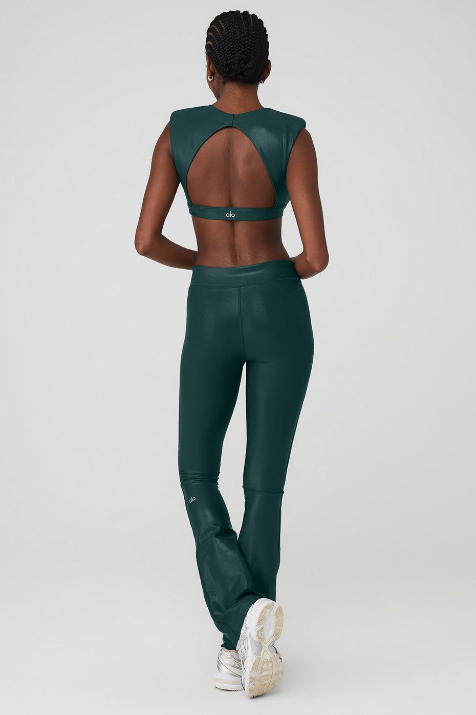 Super Shine Flash Bra & Super Shine Low-Rise Bootcut Legging Set - Midnight Green sold by Alo Yoga product image thumbnail 2