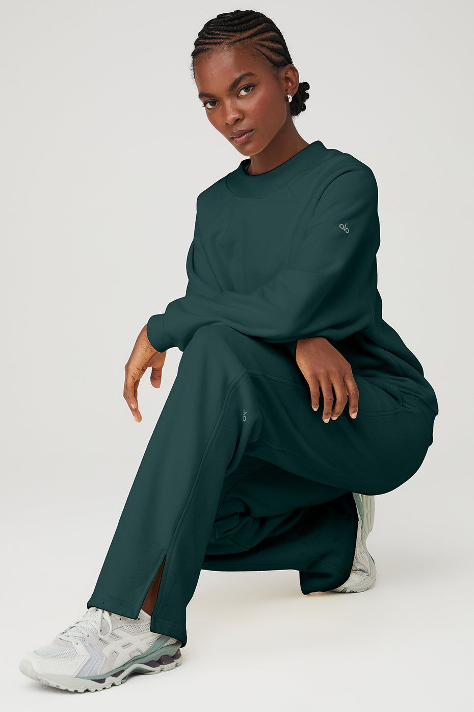 Heavy Weight Free Time Crew Neck Pullover & High-Waist Free Time Straight Leg Sweatpant Set sold by Alo Yoga product image thumbnail 20