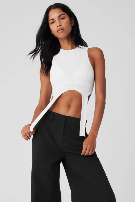 Wellness Rib Flaunt Tank - White sold by Alo Yoga