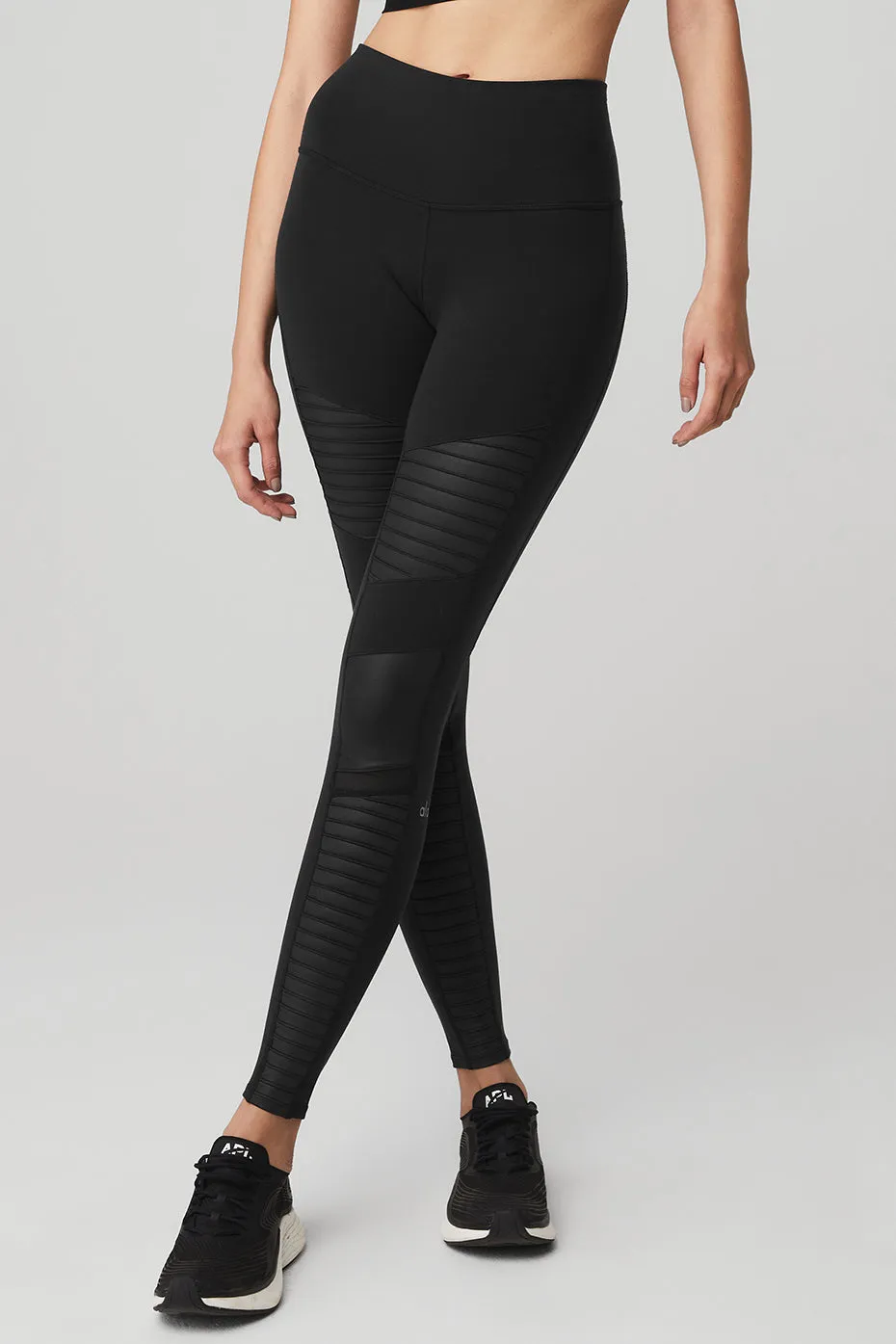 High-Waist Moto Legging - Black/Black Glossy sold by Alo Yoga
