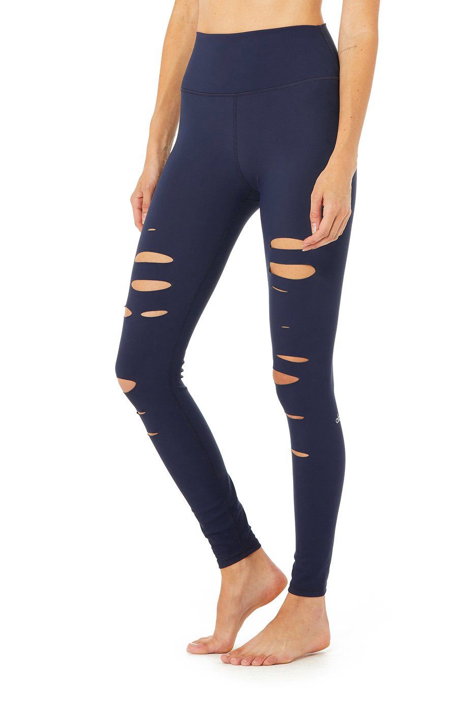 High-Waist Ripped Warrior Legging - Rich Navy sold by Alo Yoga product image thumbnail 3