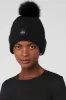 Cable Knit Beanie - Black sold by Alo Yoga