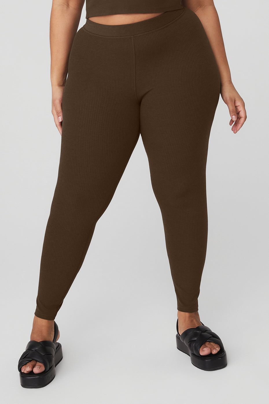 Ribbed High-Waist 7/8 Blissful Legging - Espresso sold by Alo Yoga product image thumbnail 5