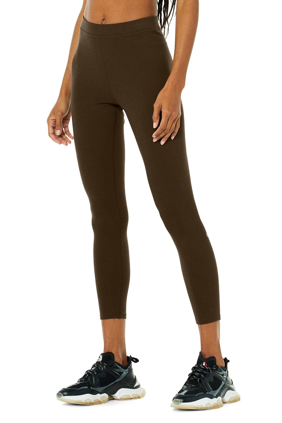 Ribbed High-Waist 7/8 Blissful Legging - Espresso sold by Alo Yoga product image thumbnail 3