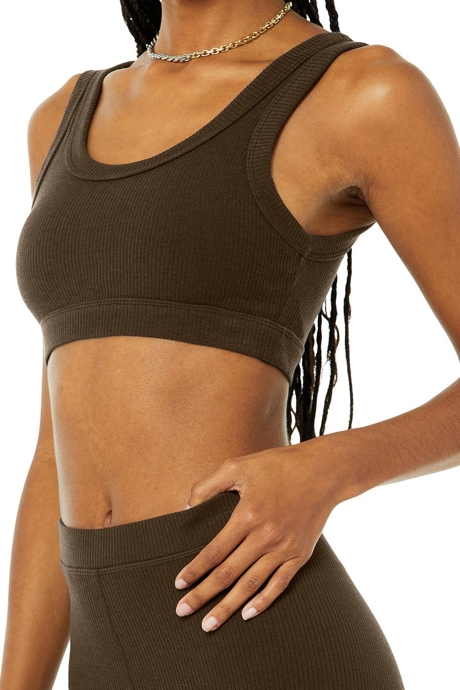 Ribbed High-Waist 7/8 Blissful Legging - Espresso sold by Alo Yoga product image thumbnail 4