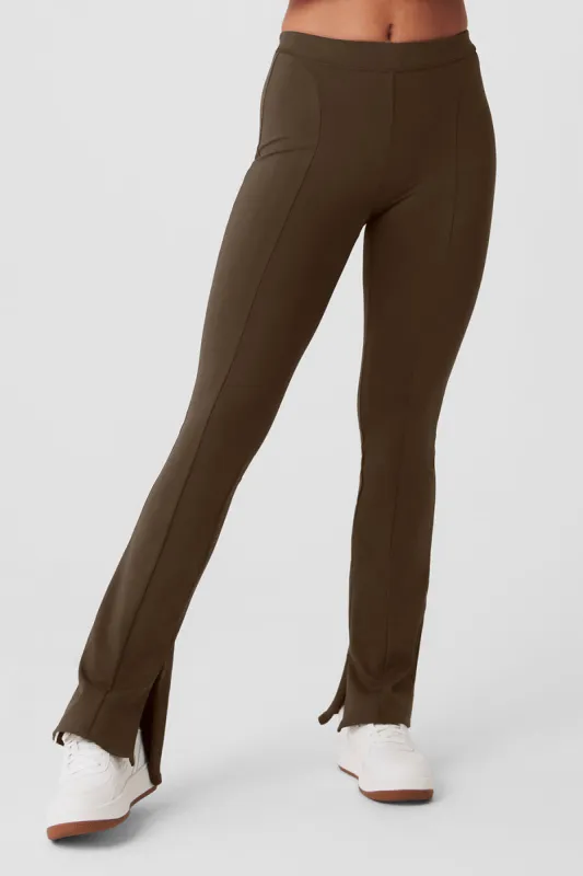 High-Waist 7/8 Zip It Flare Legging - Espresso sold by Alo Yoga