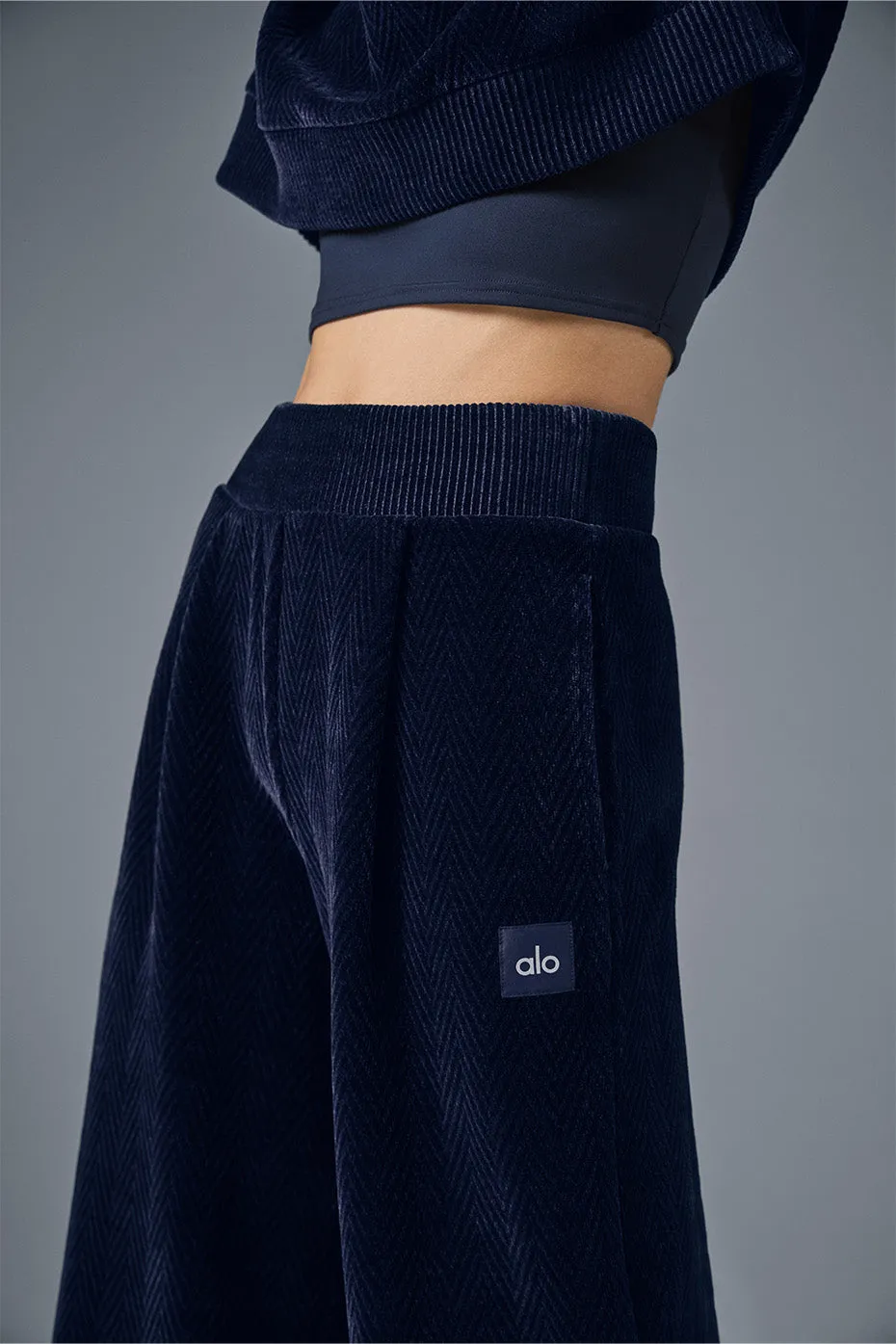 High-Waist Cozy Day Wide Leg Pant - Navy sold by Alo Yoga product image thumbnail 5