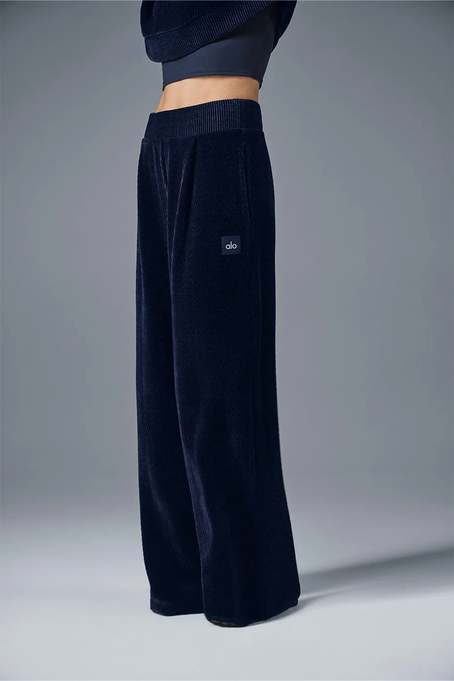 High-Waist Cozy Day Wide Leg Pant - Navy sold by Alo Yoga product image thumbnail 4
