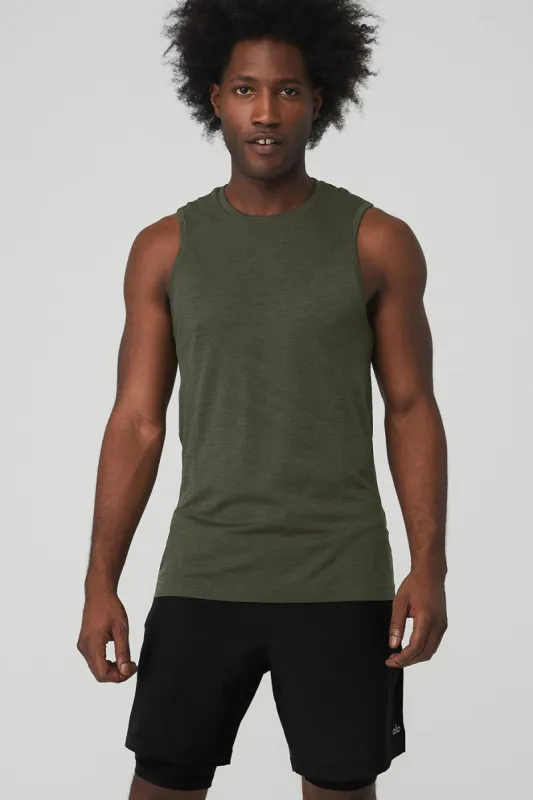 Amplify Seamless Muscle Tank - Hunter Heather sold by Alo Yoga