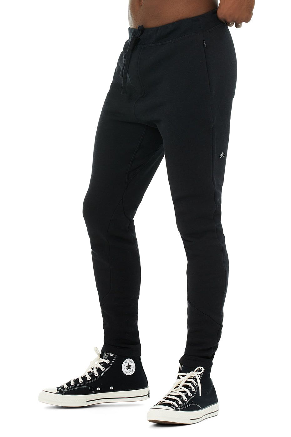 The Triumph Sweatpant - Solid Black Triblend sold by Alo Yoga product image thumbnail 3