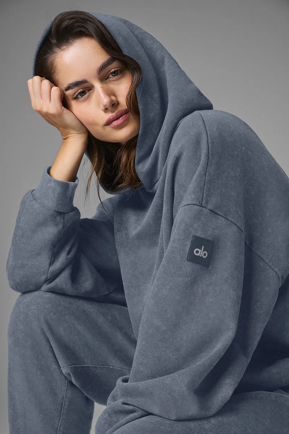 Chill Vintage Wash Hoodie - Bluestone Wash sold by Alo Yoga product image thumbnail 3
