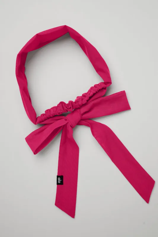 Fresh Mesh Tie Headband - Magenta Crush sold by Alo Yoga